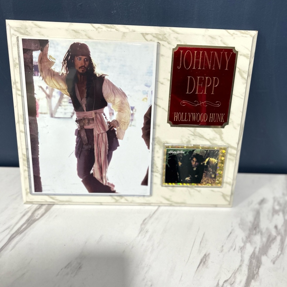 A comparative plaque honoring Johnny Depp and husband work